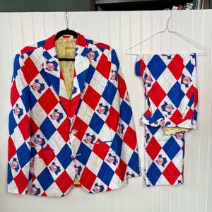 Texas Rangers Men's Suit Set Size 38 Jacket Size 30x32 Pant Red Blue White MLB